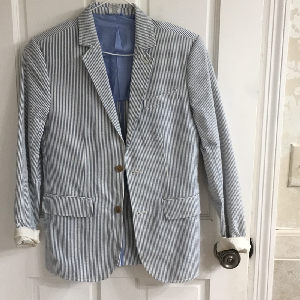 Blue Seersucker Blazer